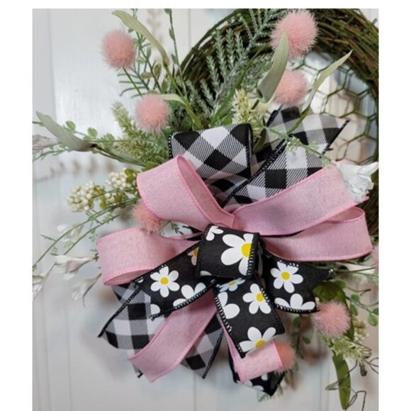 Mossy Grapevine Bunny Wreath, Mossy Rabbit Wreath, Spring Easter Bunny Wreath - Picture 5 of 9